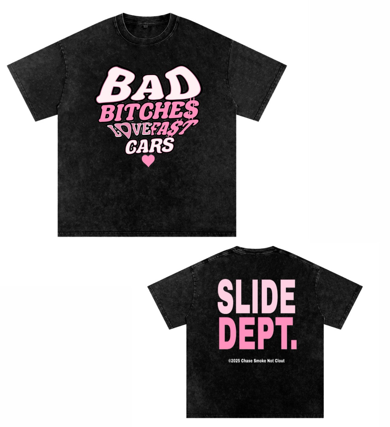 Pink BBLFC/SLIDE DEPT Oversized T-Shirt