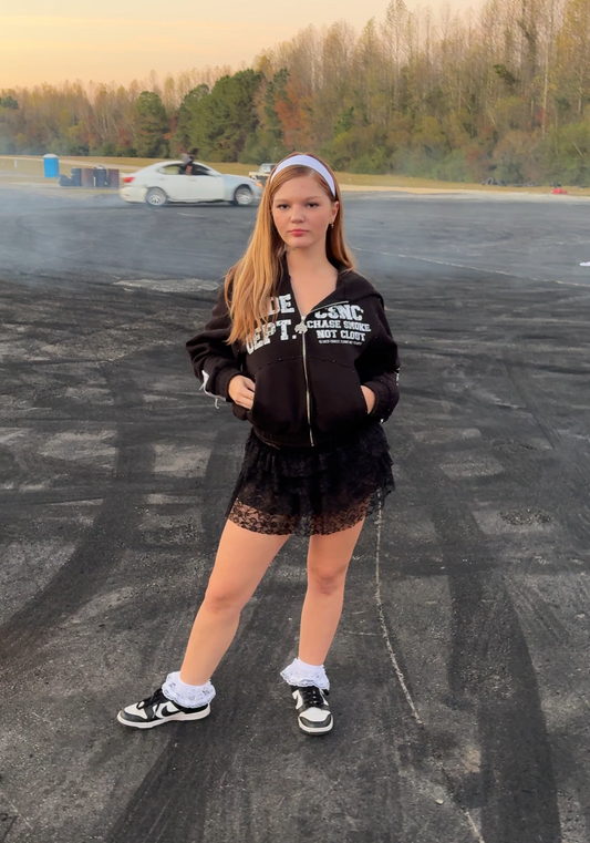 Chase smoke not clout rhinestone zip up