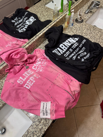 Chase smoke not clout rhinestone zip up